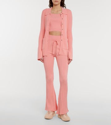 Live The Process Super Flare ribbed-knit high-rise pants