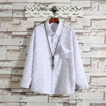 潮BF風破舊乞丐格子外套長袖襯衫