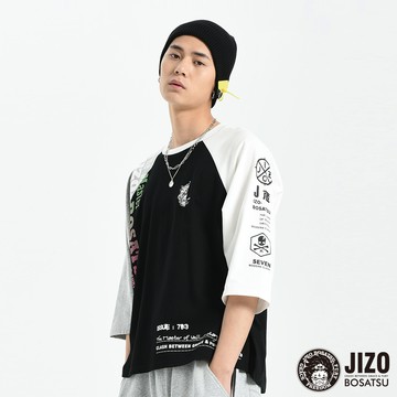 網路獨家【8折↘結帳2件再88折】撞色假兩件七分袖TEE - BLUE WAY 地藏小王