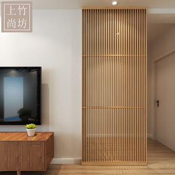 隔斷北歐風格日式格柵實木屏風玄關簡約隔斷屏風格柵隔斷上竹尚坊J-34公司貨