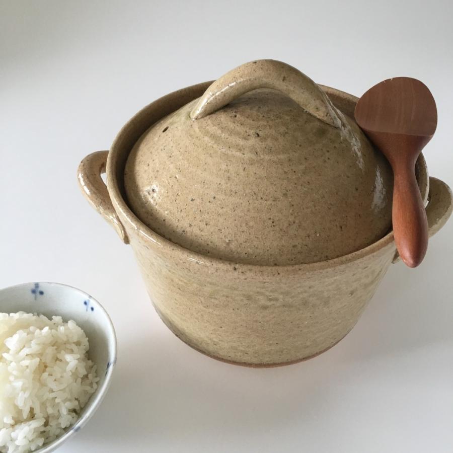 黒釉ご飯鍋　直火4合炊き（中蓋付）[炊飯鍋 ご飯炊き 1〜4合 直火対応 炊飯土鍋 二重蓋