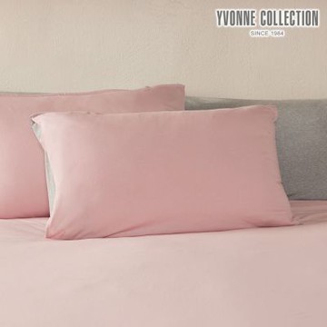 YVONNE 以旺傢飾 素面雙色信封式枕套1入-微光粉