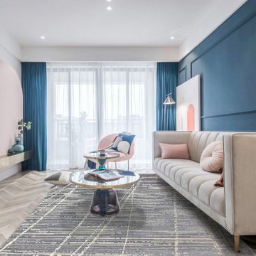 [Fuwaly] 赫文地毯-200x290cm (客廳地毯 大地毯 短毛地毯 吸音 抗汙 防潑水 灰色 線條)