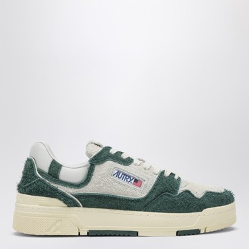 White/bottle green suede and mesh CLC sneakers