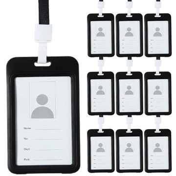 Momostore 員工證/門禁卡 PU皮革卡套附掛繩  10套  灰色