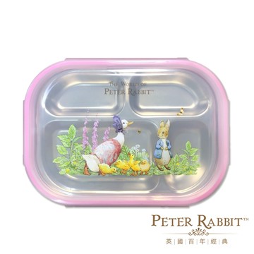 【 Peter Rabbit 比得兔】比得生活館｜英國正版授權｜ 比得兔食品級 304 不鏽鋼四格保鮮盒