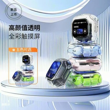 爆款跨境彩屏藍牙耳機AIR MAX透明新款藍牙耳機ENC降噪運動電競