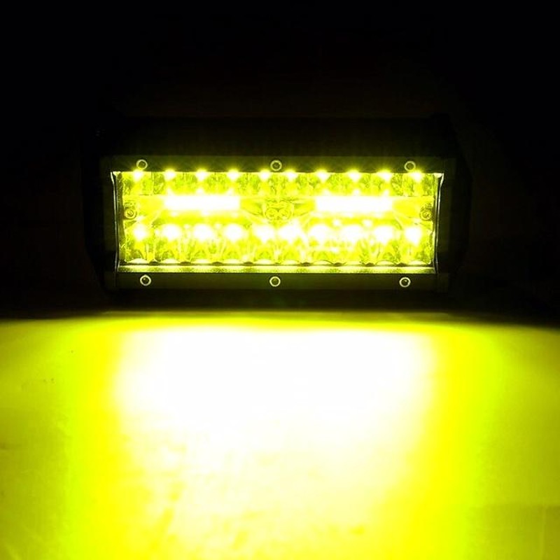 LED ワークライト 120w 作業灯 12v-24v フォグランプ デイライト バックランプ 投光器 高輝度 広角照明 ライト 集魚灯 前照灯  デッキライト イエロー 黄 2個 | LINEショッピング