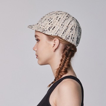 Elizabeth by Crystal Lee - Millie 米色花呢棒球帽