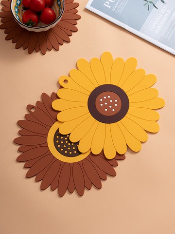 向日葵餐墊 家用餐桌隔熱墊防燙餐桌墊鍋墊 防水防油墊子杯墊桌墊