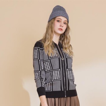 【YUTZUYA 優姿雅】蘇格蘭風千鳥格保暖針織衫