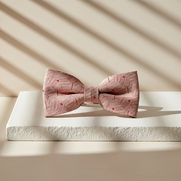 白線幾何紅領結-幾何線條  俐落帶個性