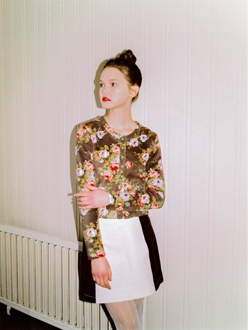 Brick Skirt - Burgundy & Cream