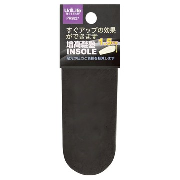 UdiLife增高鞋墊1.5cm 舒適透氣 立即增高自信展現  1入  黑色  約1.5x15cm