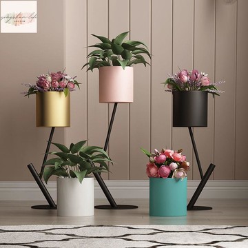 北歐 簡約 鐵藝 創意 花架 客廳置物架 室內落地式輕奢花盆架 綠蘿花盆栽