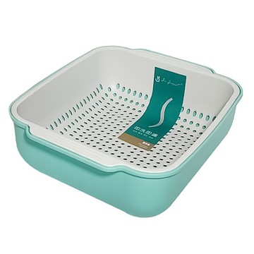 小柏克金 雙層蔬果盆/瀝水籃 顏色隨機 2入 1組  22.5 x 18 x 7cm