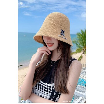 新款韓版網紅超夯小熊水桶帽  走在時尚尖端，舒適透氣可摺疊抗紫外線漁夫帽 遮陽帽 防曬帽 （T059)