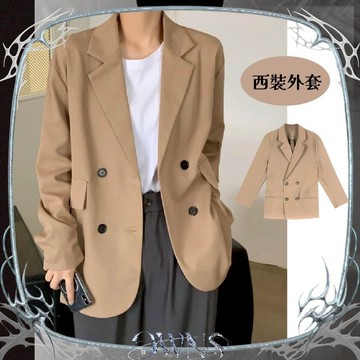 🥀旺斯女孩🥀歐美垂感寬鬆西裝外套女薄款西裝外套垂墜感西裝面料女生西裝外套長袖西裝薄款西裝 台灣現貨