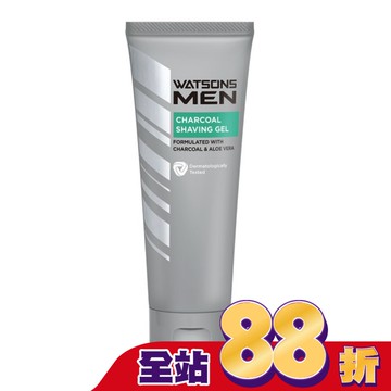 屈臣氏男士活性炭潔面刮鬍凝膠100g