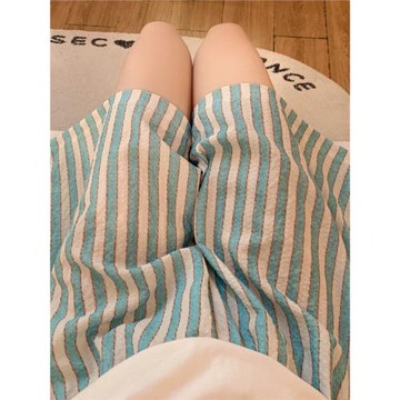 薄荷曼波網紅風睡褲少女夏季短褲棉紗遛彎休閑懶人可外穿百搭寬松