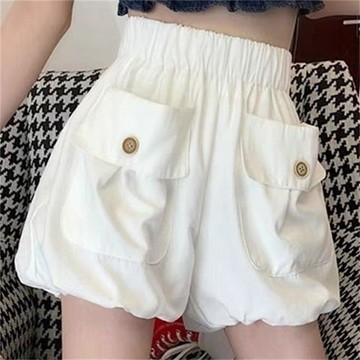 南瓜燈籠短褲女|大碼女裝短褲|高腰休閑短褲|松緊腰蓬蓬褲|寬松短褲|小個子休閑蓬蓬褲|高腰松緊褲|透氣短褲|高腰燈籠短褲