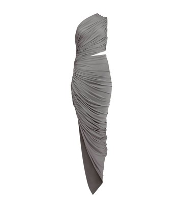 Alaïa Gathered Asymmetric Midi Dress