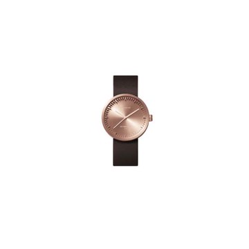 荷蘭LEFF Amsterdam北歐風Tube watch齒輪極簡腕表玫瑰金棕帶38MM