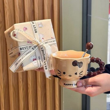 生日禮物女生可愛貓咪陶瓷馬克杯高顏值兒童杯子伴手禮實用禮盒裝