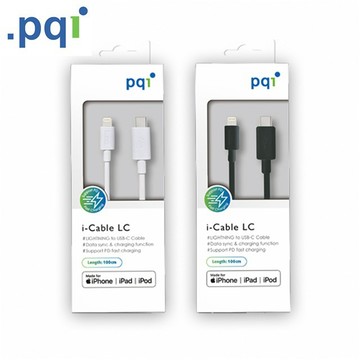 【PQI 】 i-Cable LC 100 TPE無向性傳輸線(黑/白)