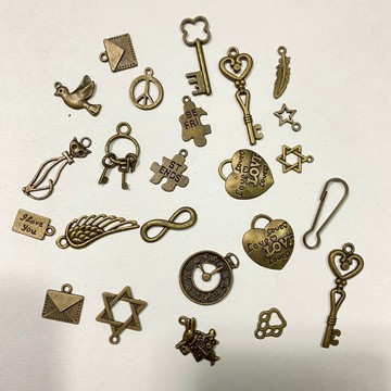 【花尋飾品】古銅配件 合集 鋅合金 復古吊飾 橫排 吊飾 書籤 復古掛飾 Traveler's Notebook  合金