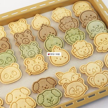 可開發票☆【臺灣優選】💕卡通動物黃油小餅乾模具可愛家用曲奇切模DIY立體按壓烘焙工具