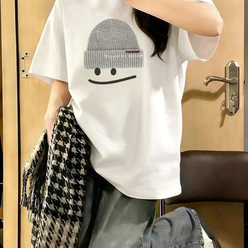 多色短袖  短袖上衣女 短袖T恤 純棉短袖 夏季上衣 大碼上衣 日系上衣 卡通上衣 可愛上衣 100kg 大尺碼短袖
