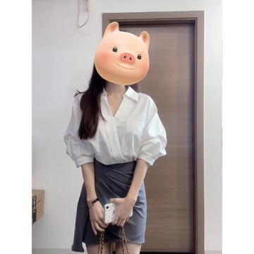 法式白色短袖襯衫女夏季新款高級感韓系氣質通勤獨特別致漂亮襯衣