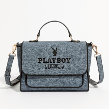 PLAYBOY - 翻蓋手提包附長背帶  Elevated系列 - 藍色