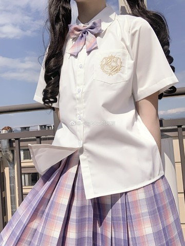 栗子蜜jk襯衫女長袖新款白色學生襯衣短袖刺繡小眾設計感基礎款新