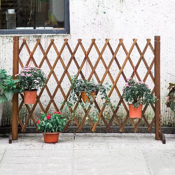 戶外木柵欄隔斷籬笆圍欄 防腐木柵欄花園圍欄戶外庭院隔斷伸縮爬藤架菜園插地籬笆院子護欄