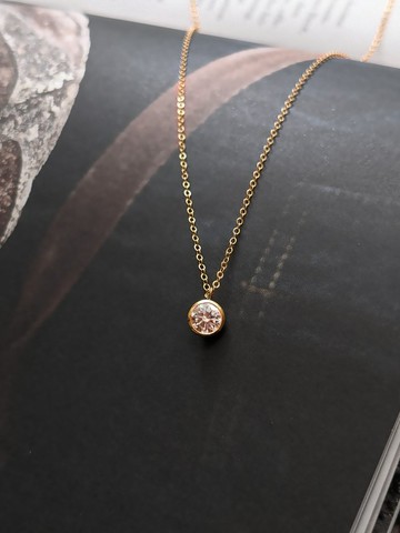 美國14k注金(14KGF)5A級大單鑽鎖骨項鍊│水洗不褪色