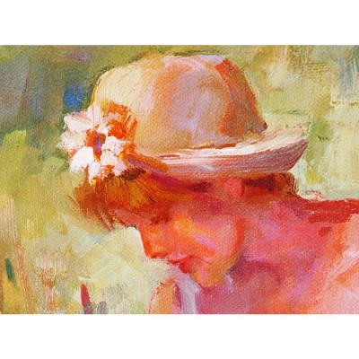 ○絵画【リン・ゲルテンバック】 ウェイティング ポンド 睡蓮 女性 少女 Lynn GERTENBACH ミクストメディア版画「絵画買取｜小川処堂」  | LINEブランドカタログ