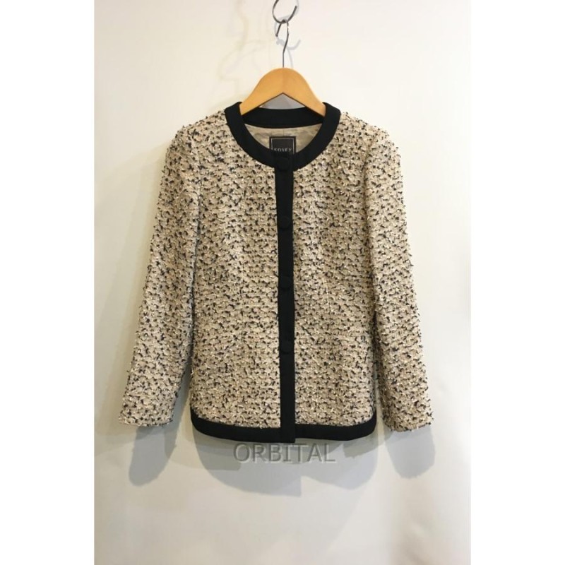 美品　フォクシーツイードジャケット　ベージュ38 SP品 美品 フォクシー ジャケット38 ツィード ベージュ 二子玉) FOXEY