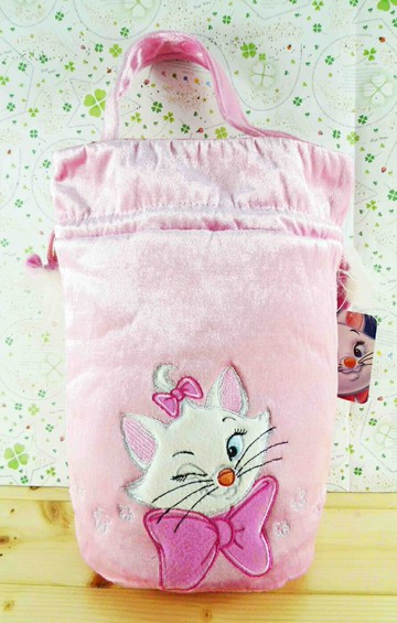 【震撼精品百貨】The Aristocats Marie 迪士尼瑪莉貓 束口提袋-粉 震撼日式精品百貨