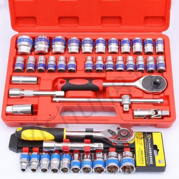 熱賣【精選】 汽修工具套筒 大飛棘輪扳手套筒 工具扳手套裝 加長桿維修 組合套筒頭 【優品】J