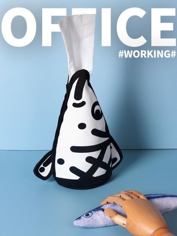 蚊字郵局x認真上班摸魚紙巾盒創意卷紙盒桌面紙巾包卷紙筒w【林之舍】