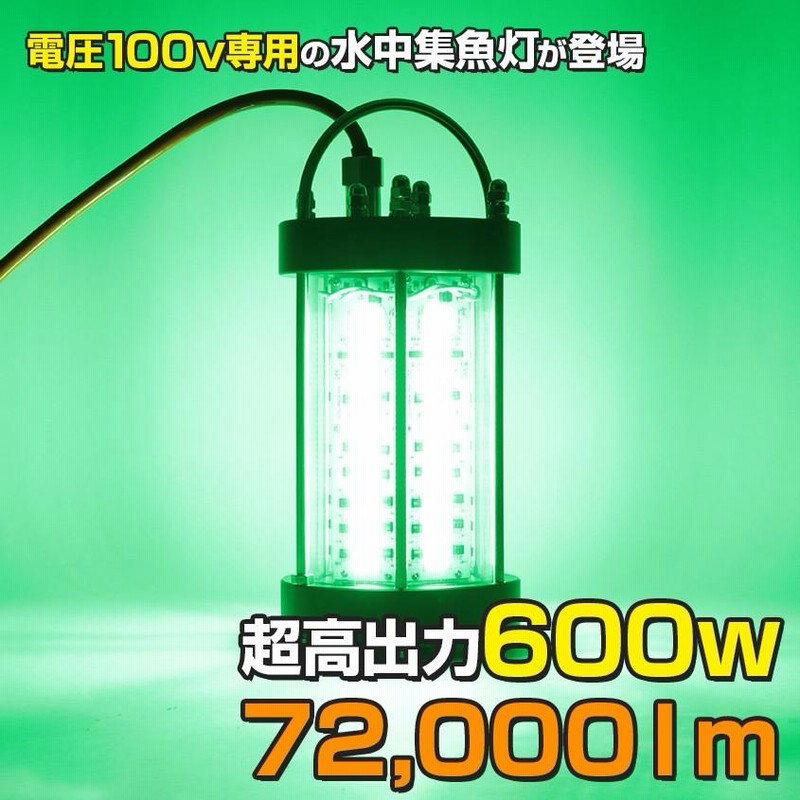 集魚灯 水中 ライト グリーン 100v AC専用 600w 水中集魚灯 トビウオ