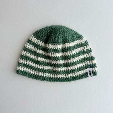 條紋漁夫帽【green+ivory】