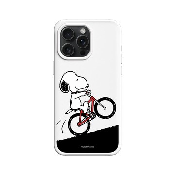 iPhone 15 Pro Max SolidX 白 - 史努比 Snoopy - 騎腳踏車