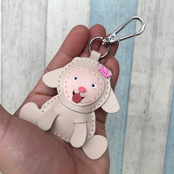 療癒小物 米色 可愛 小綿羊 純手工縫製 鑰匙扣 小尺寸