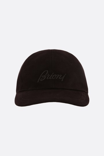 BRIONI logo embroidered wool and cashmere baseball cap Man