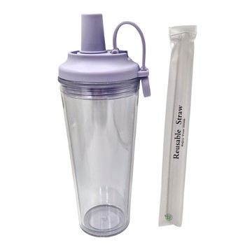 麥果 塑料磁吸珍奶杯 710ml 紫色 Tritan 材質  1個