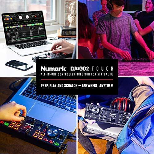 Numark DJコントローラー ポータブル DJ機材 USB 2デッキ タッチセンサー ホイール コンパクト DJミキサー Serato DJ Lite オーディオインターフェース内蔵 ニュ