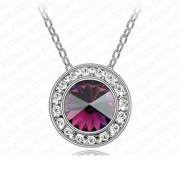 現貨+預購 925純銀項鍊水晶吊墜-鑲鑽氣質優雅簡約大方母親節情人節生日禮物女飾品銀飾5色73aj23【獨家進口】【米蘭精品】